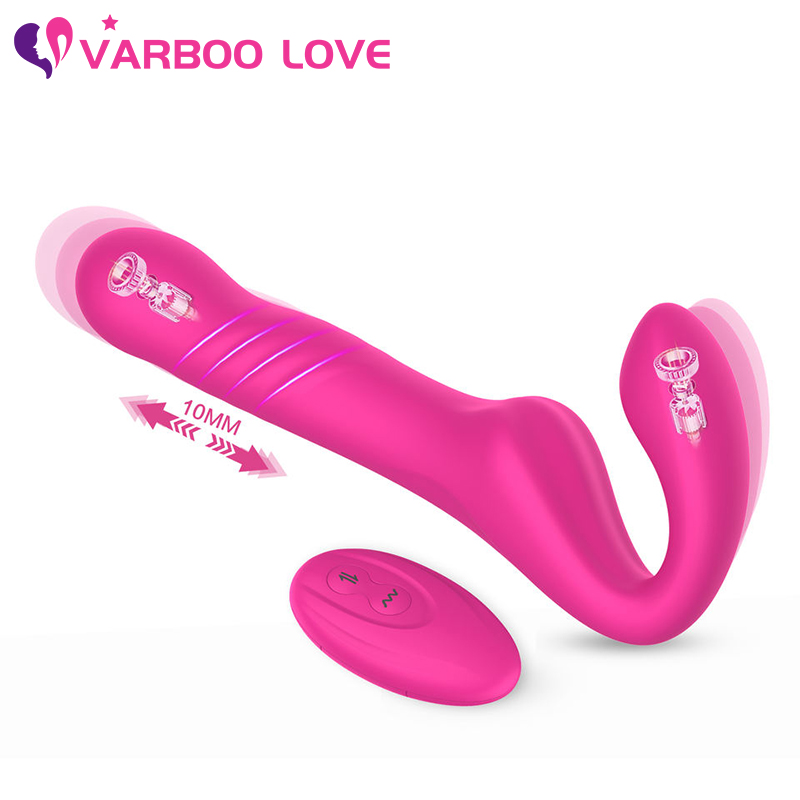 Bendable Double Head Vibration Thrusting Pulsing Dildo,Waterproof Pussy Pump, Female Sex Toy